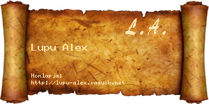 Lupu Alex névjegykártya